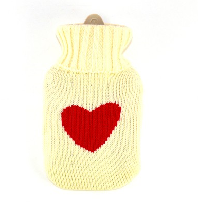bolsa de agua de corazon y lana