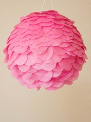 lampara de papel rosa