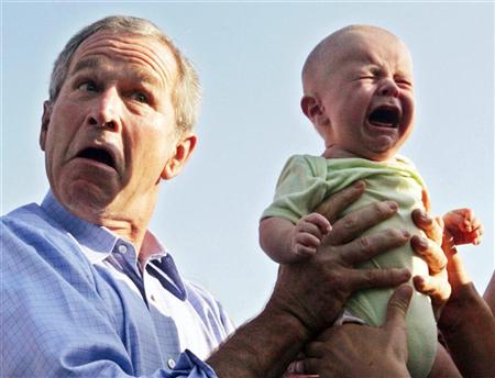 baby and Bush crying-baby-and-george-bush