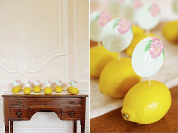 Escort card en limones