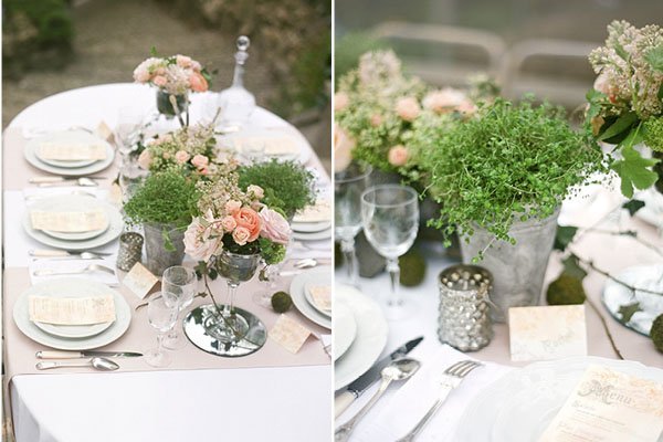 pacificweddings.com mesa de inspiración coral