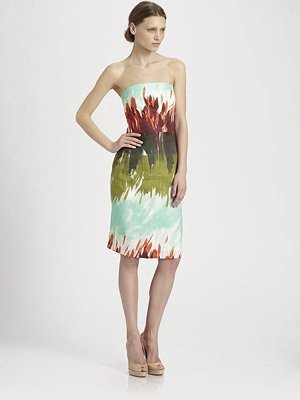vestido estampado palabra de honor